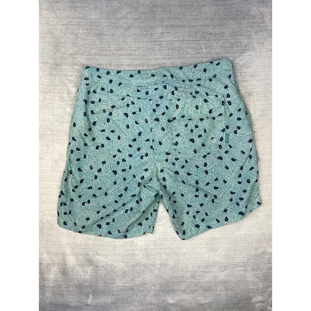 Bonobos Swim Trunks Mens 31 Blue Paisley Lined Drawstring Coastal Resort Wear